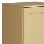 Yellow Solid Wood Free Standing Single Door Linen Cabinet - 17-inch