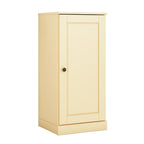 Yellow Solid Wood Free Standing Single Door Linen Cabinet - 17-inch