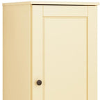 Yellow Solid Wood Free Standing Single Door Linen Cabinet - 17-inch