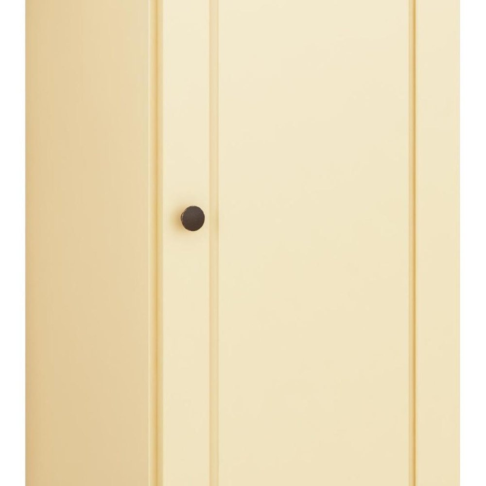 Yellow Solid Wood Adjustable Three Tier Library Bookcase with One Door - 36-inch
