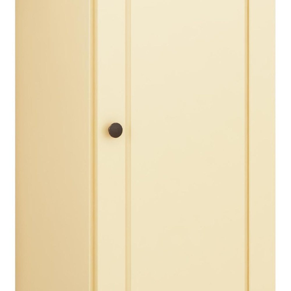 Yellow Solid Wood Adjustable Three Tier Library Bookcase with One Door - 36-inch