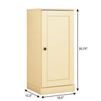 Yellow Solid Wood Adjustable Three Tier Library Bookcase with One Door - 36-inch