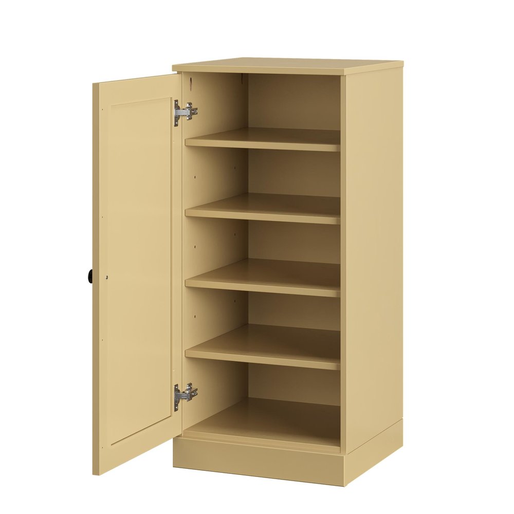 Yellow Ten Pair Solid Woodshoe Storage Cabinet