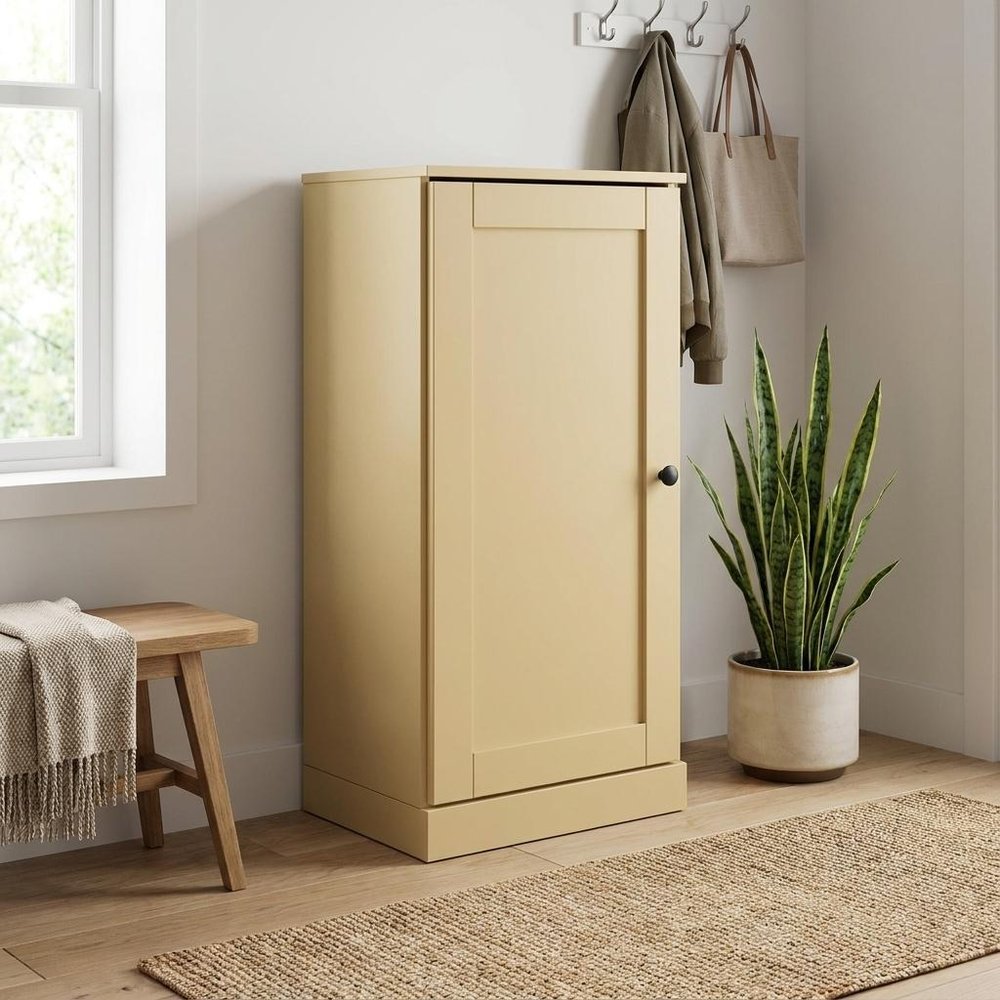 Yellow Ten Pair Solid Woodshoe Storage Cabinet