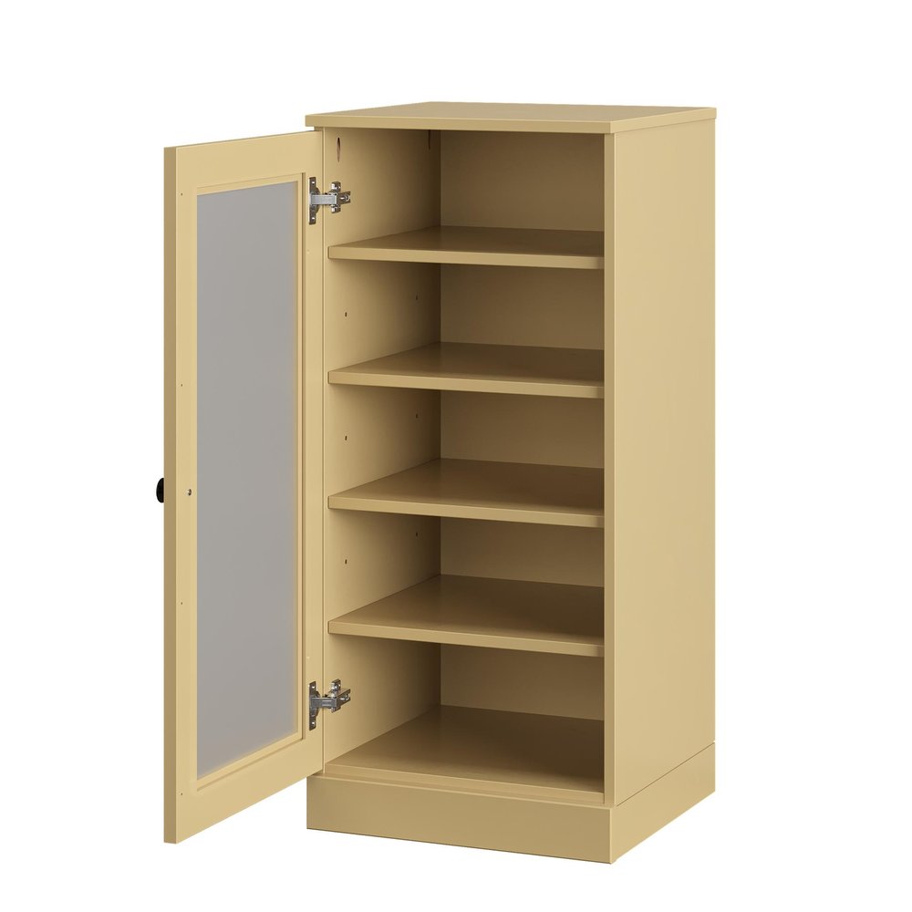 Yellow Ten Pair Solid Woodshoe Storage Cabinet