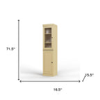 Yellow Solid Wood Two Door Pantry or Storage Closet - 72-inch