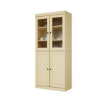 Yellow Solid Wood Four Door Two Drawer Pantry or Storage Closet - 72-inch