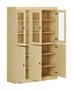 Yellow Solid Wood Six Door Pantry or Storage Closet - 72-inch