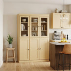 Yellow Solid Wood Six Door Pantry or Storage Closet - 72-inch