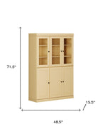 Yellow Solid Wood Six Door Pantry or Storage Closet - 72-inch