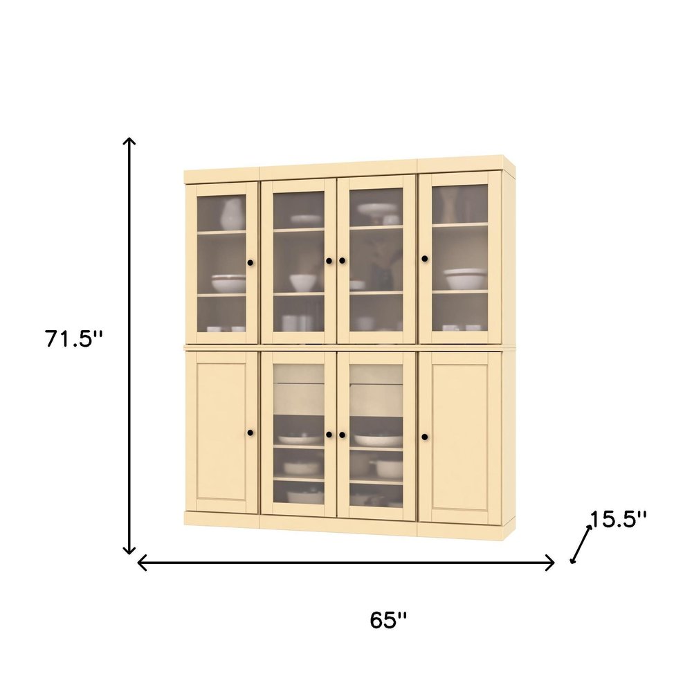 Yellow Solid Wood 8 Two Drawer Pantry or Storage Closet - 72-inch