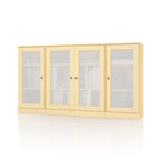 Yellow Solid Wood Sideboard with Four Glass Doors - 65-inch