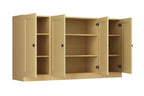 Yellow Solid Wood Sideboard with Four Glass Doors - 65-inch