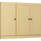 Yellow Solid Wood Sideboard with Four Glass Doors - 65-inch